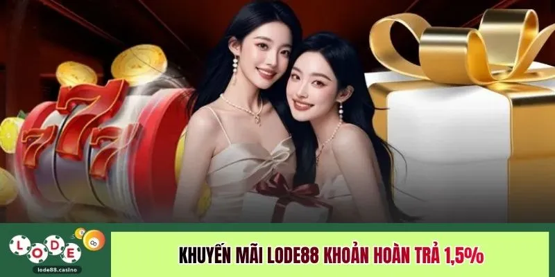 Khuyến mãi LODE88 khoản hoàn trả 1,5% 